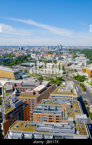 Skyline von Berlin Mitte - Luftbild über Berlin vom Potsdamer Platz Stockfoto