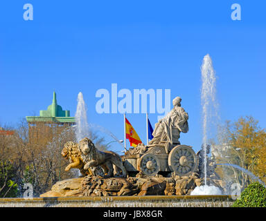 Madrid, Spanien. Plaza De La Cibeles. Fuente De La Diosa Cibeles / Brunnen Cybele (18thC) Stockfoto