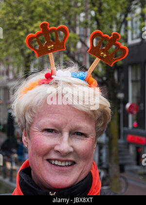 Könige Tag am Oudezijdrs Vorburgwal, Amsterdam, Provinz Nord-Holland, Niederlande Stockfoto