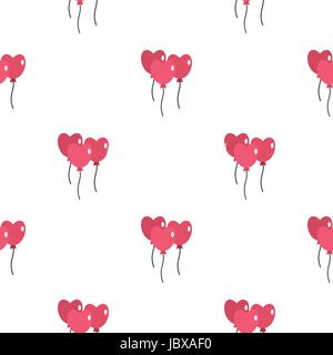 Rosa Luftballons in Form von Herzen Muster nahtlos Stock Vektor