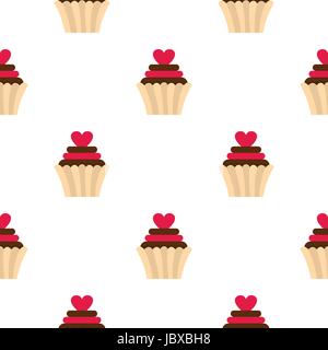 Valentine Cupcake Muster nahtlos Stock Vektor