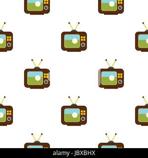 Ball auf dem Bildschirm des Retro-TV Muster nahtlos Stock Vektor