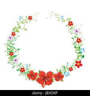 Vintage Floral Frame: Blume, Blatt, Ast, editierbare Elemente - Vektor-Illustration. Stock Vektor