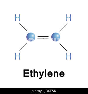 Ethylen-Molekül Struktur, medizinischen und chemischen Vektor. Stockfoto