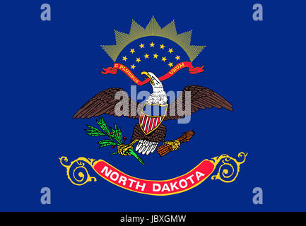 Abbildung der Flagge des Staates North Dakota in den USA Stockfoto