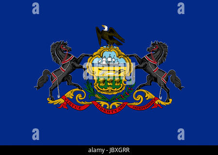 Abbildung der Flagge des Staates Pennsylvania in den USA Stockfoto