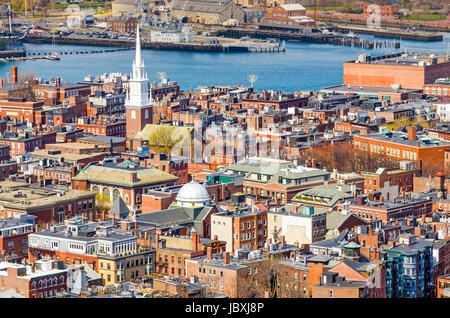 Boston, Massachusetts, USA am Nordende. Stockfoto