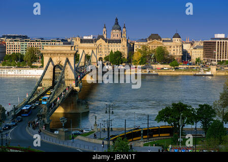 Danube Bahndamm der Pest Stockfoto