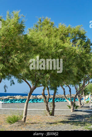 Perissa Beach, Santorin, Griechenland Stockfoto