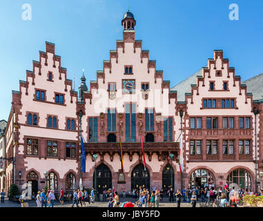 Das Rathaus (Römer) auf dem Römerberg, Frankfurt am Main, Deutschland Stockfoto