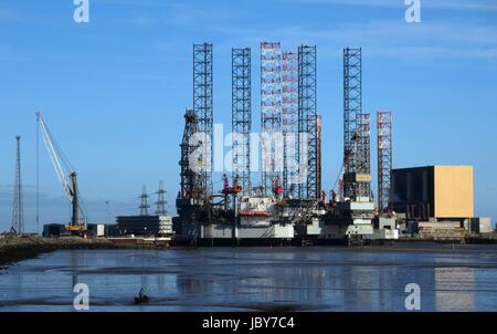 In der Lage UK Werft, Tees-Mündung Stockfoto