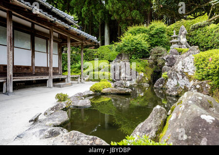 Japanischer Garten.  Chiran Samurai Häuser, Kagoshima, Kyushu, Japan Stockfoto