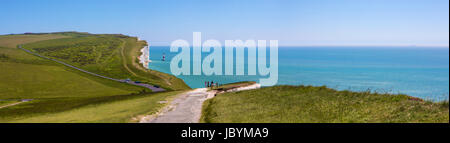 Ein Überblick der Beachy Head Kreide Landzunge in East Sussex, UK. Stockfoto