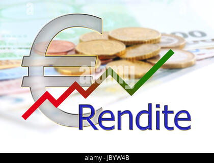 Diagramm Aufsteigend Laufzeitfonds Mit Farbverlauf Und Euro-Symbol Stockfoto