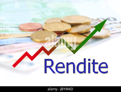 Diagramm Aufsteigend Laufzeitfonds Mit Farbverlauf Und Euro-Symbol Stockfoto