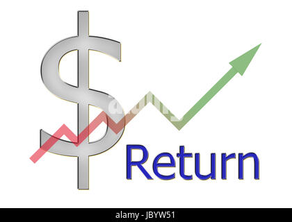 Diagramm Aufsteigend Laufzeitfonds Mit Farbverlauf Und Dollar-Symbol Stockfoto