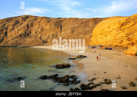 La Mina Beach am frühen Morgen in Paracas National Reserve, Peru. Hauptzweck des Reservats ist zum Schutz der marinen Ökosysteme und historische Kultur Stockfoto