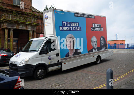 2017 britische Austritt Wahl Kampagne LKW (Whitehaven) Stockfoto