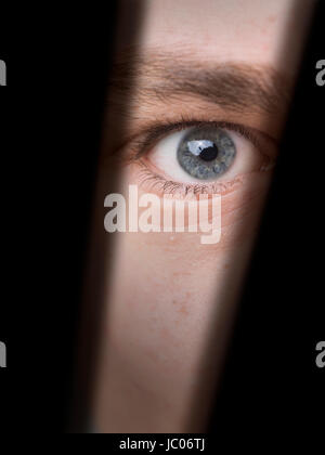 Angst ist in den Augen Stockfoto