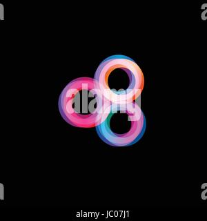 Bunten transparenten hellen Kreis abstrakte Logo-Design. Unterhaltsame Spinner Spielgerät, einfachen Mechanismus für Fan, beruhigend. zukünftige Vektor Fittings Stock Vektor