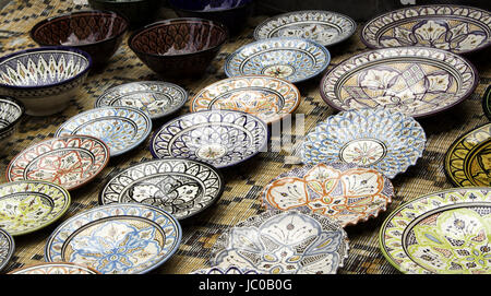 Keramik Geschirr Handwerker Objekt Markt, Dekoration Stockfoto