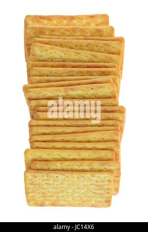 Ein Wäldchen Schuss salzige Cracker Stockfoto