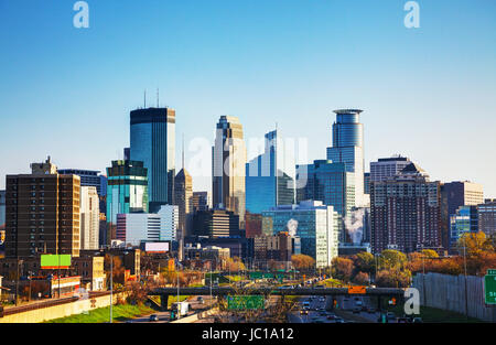 Die Innenstadt von Minneapolis, Minnesota in den Morgen Stockfoto