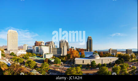 Salt Lake City Panorama Übersicht am Abend Stockfoto