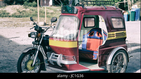 in Asien Philipphines die typischen Tuk Tuk Motorrad für Touristen Stockfoto