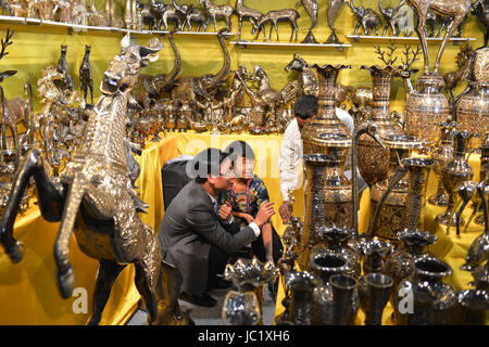 Kunming, Kunming, China. 12. Juni 2017. Kunming, CHINA-vom 12. Juni 2017: (nur zur redaktionellen Verwendung. CHINA HERAUS). 2017 südsüdwestlicher ist Asien Ware Expo und Investitionen Fair (SSACEIF) in Kunming, Yunnan Provinz Süd-China, 13. Juni 2017 statt. Bildnachweis: SIPA Asien/ZUMA Draht/Alamy Live-Nachrichten Stockfoto