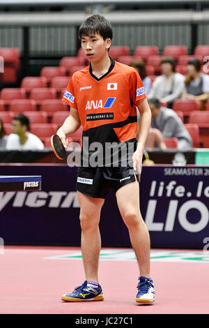 Tokyo Metropolitan Gymnasium, Tokio, Japan. 14. Juni 2017. Masaki Takami (JPN), 14. Juni 2017 - Tischtennis: ITTF World Tour, Japan Open 2017 U21 Herren Einzel am Tokyo Metropolitan Gymnasium, Tokio, Japan. Kredit: MATSUO. K/AFLO/Alamy Live-Nachrichten Stockfoto