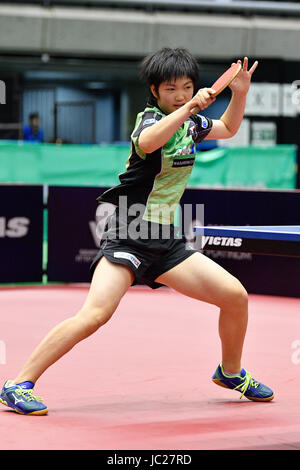 Tokyo Metropolitan Gymnasium, Tokio, Japan. 14. Juni 2017. ® æMiyu Kihara (JPN), 14. Juni 2017 - Tischtennis: ITTF World Tour, Japan Open 2017 Dameneinzel am Tokyo Metropolitan Gymnasium, Tokio, Japan. Kredit: MATSUO. K/AFLO/Alamy Live-Nachrichten Stockfoto