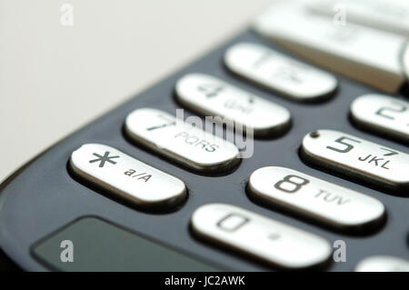 Eine Nahaufnahme der mobile Tastatur unter Licht Stockfoto