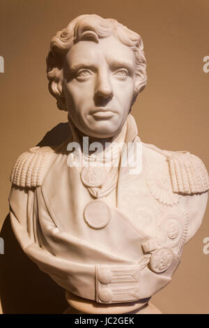 England, London, Greenwich, die Königin Haus, Büste von Vize-Admiral Horatio Nelson Stockfoto