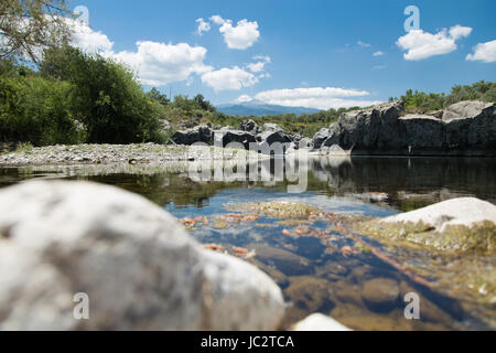 Gole Dell Alcantara (Schlucht des Alcantara Flusses) in Sizilien Stockfoto