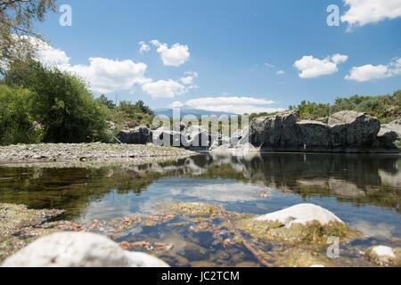 Gole Dell Alcantara (Schlucht des Alcantara Flusses) in Sizilien Stockfoto