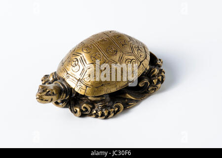 Feng Shui golden Metall Schildkröte für Dekoration Stockfoto