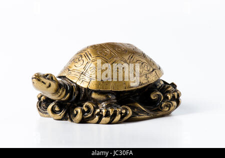 Feng Shui golden Metall Schildkröte für Dekoration Stockfoto