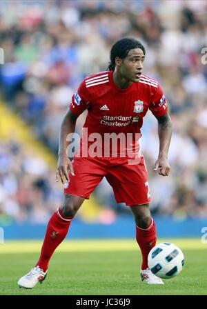 GLEN JOHNSON LIVERPOOL FC ST. ANDREWS BIRMINGHAM ENGLAND 12. September 2010 Stockfoto