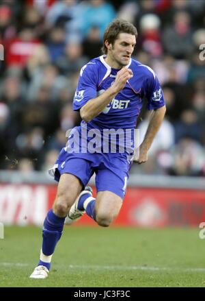 SAM RICKETTS BOLTON WANDERERS FC BOLTON WANDERERS FC Stadion von leichten SUNDERLAND ENGLAND 18. Dezember 2010 Stockfoto