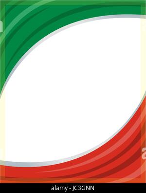 Der patriotische Rahmen der italienischen Flaggenwelle mit leerem Platz für Ihren Text Stock Vektor