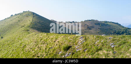 Luftaufnahme des einen Weg zum Monte Boletto, Alpen, nahe den Comer See. Como, Brunate, Lombardei, Italien Stockfoto