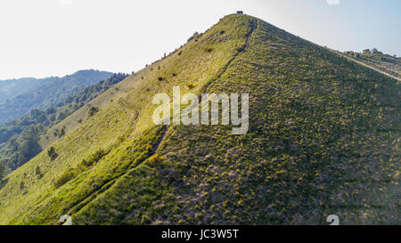 Luftaufnahme des einen Weg zum Monte Boletto, Alpen, nahe den Comer See. Como, Brunate, Lombardei, Italien Stockfoto