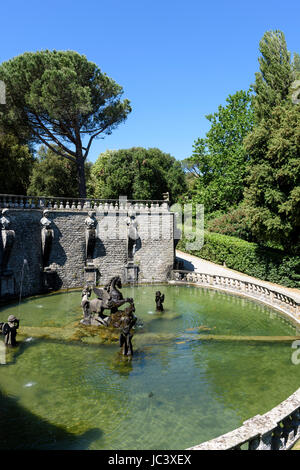 Bagnaia. Viterbo. Italien. Brunnen von Pegasus im 16. Jahrhundert manieristischen Stil Villa Lante und Gärten. Stockfoto