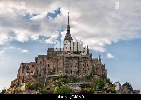 Mont saint Michel mittelalterliche Festung in der Normandie Frankreich, auf der Weltkulturerbeliste der Unesco eingeschrieben Stockfoto