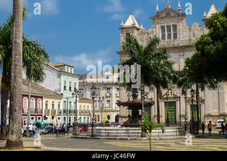 Terreiro de Jesus, berühmten Platz im Zentrum von Salvador da Bahia, Pelourinho, Brasilien Stockfoto