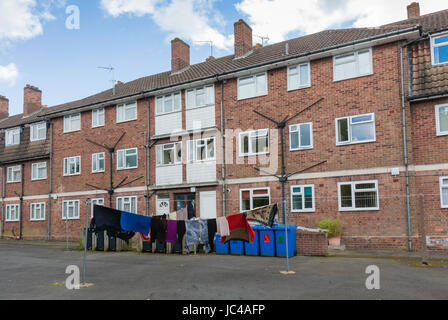 Erschwingliche gemieteten Maisonetten Wohnungen Wohnungen Häuser West Midlands, UK Stockfoto