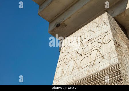 Barcelona, Spanien - 26. September. 2016: Denkmal gewidmet Francesc Macia an der Katalonien-Platz (Plaza Catalunya) in Barcelona, Spanien. Diese sanfte Stockfoto
