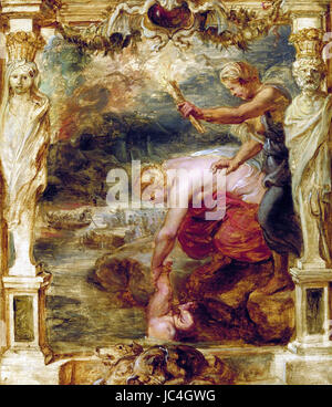 Rubens - Thetis Eintauchen des Säuglings Achilles in den Fluss Styx Stockfoto