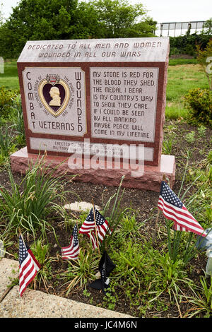 purpurrotes Herz verwundete Kriegsveteranen Denkmal Philadelphia USA Stockfoto